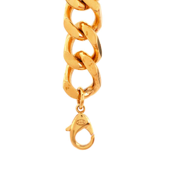 Chanel Square CC Plate Chunky Chain Bracelet Metal with Faux Pearl - Picture 3 of 3